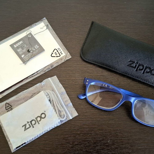 Zippo Reading Glasses +3.50 Blue Soft Touch like new
