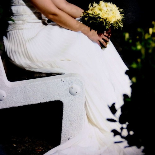 Divina Sposa wedding dress by Katellanos used, size Large, white