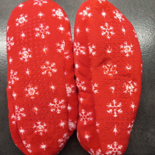 Slippers Christmas sock style like new, size 40-41, red and white