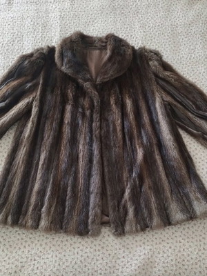 Genuine brown mink fur coat new, size L