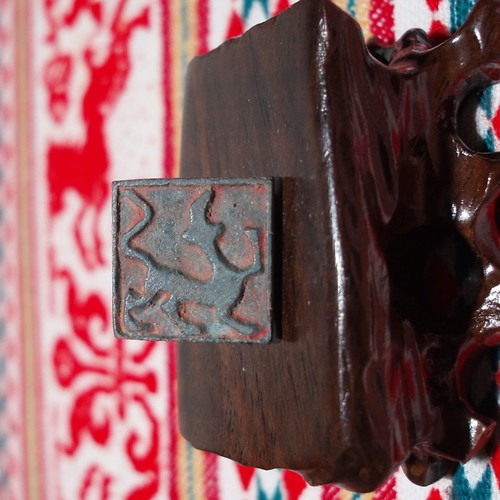 Copper Qing Dy seal used, official tile seal, size 1.8x1.8 cm