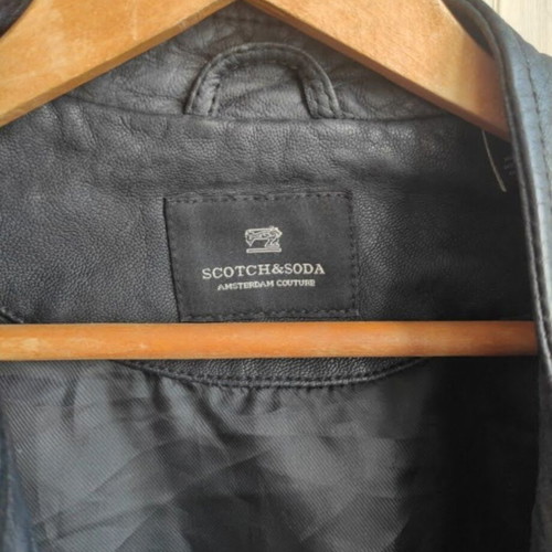Skotch & Soda men's jacket, genuine goat leather, XL, black