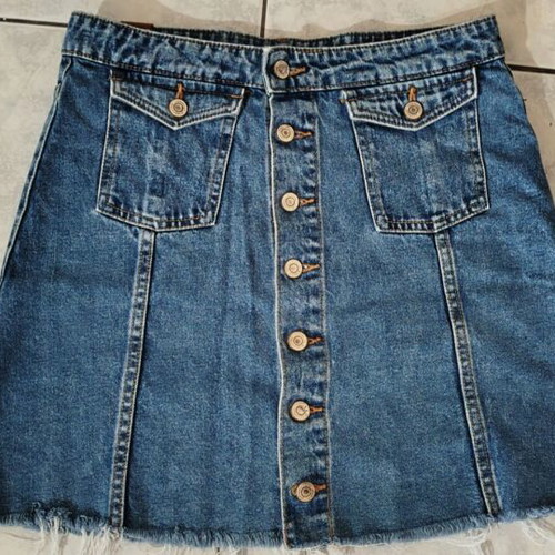 Denim skirt like new, size L, blue