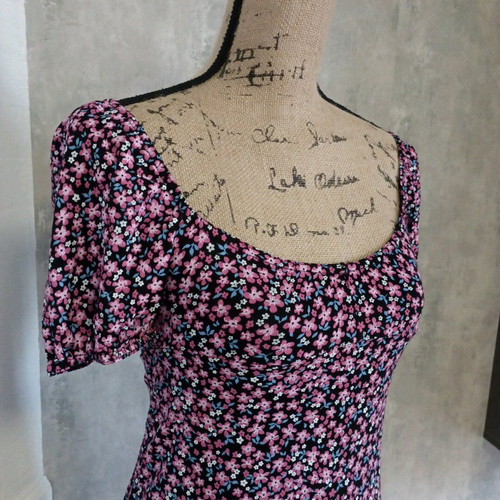 95% viscose summer long dress. Casual midi dress.