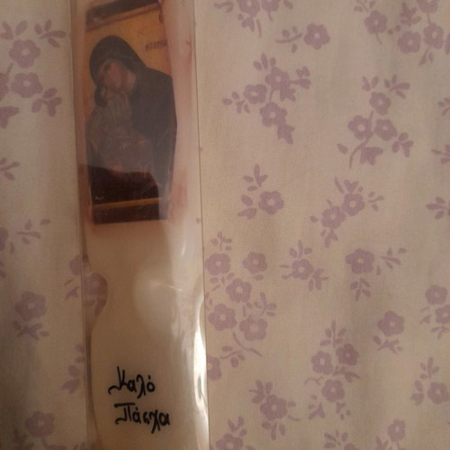 Easter Resurrection candles new, pack of 2 with embossed images