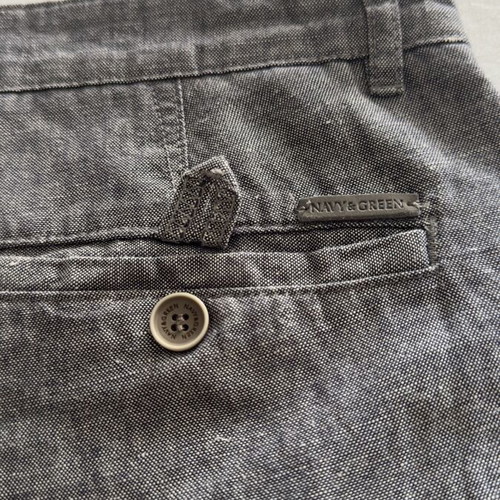 Men's Navy & Green Linen Pants Large gray like new