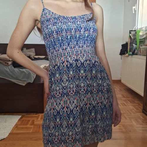 H&M Divided Ethnic Aztec Mini Smocked Sundress Size EU 38 Like New