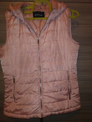 Stradivarius sleeveless jacket used, pink, size M