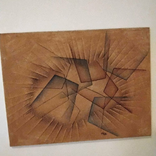 Handmade sand art painting 60×78 cm like new, abstract geometric art