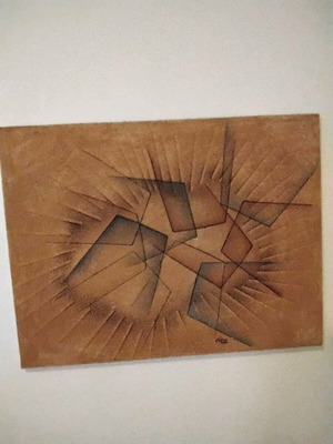 Handmade sand art painting 60×78 cm like new, abstract geometric art