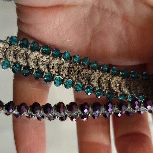 Vintage bracelets used, purple and turquoise, set of 2