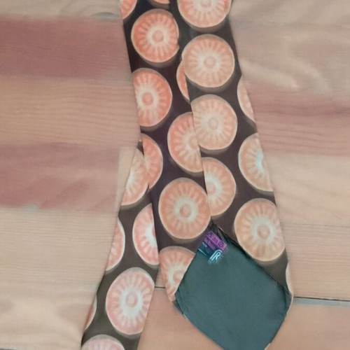 Vintage Italian silk tie like new, brown and orange