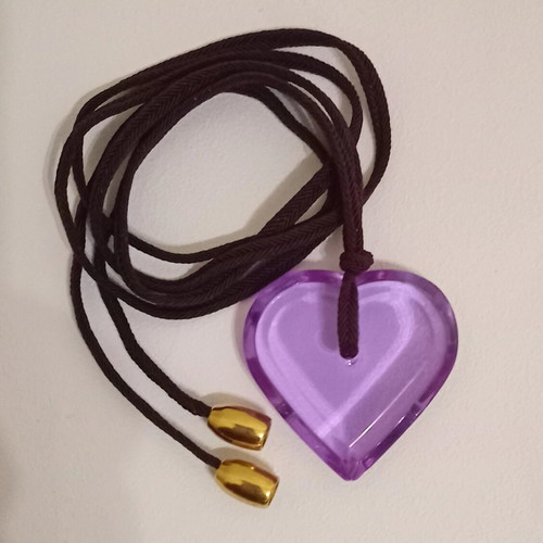 Baccarat Heart Necklace new, purple crystal, French made