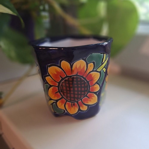Ceramic planter Mexico new, 9.5/10 cm