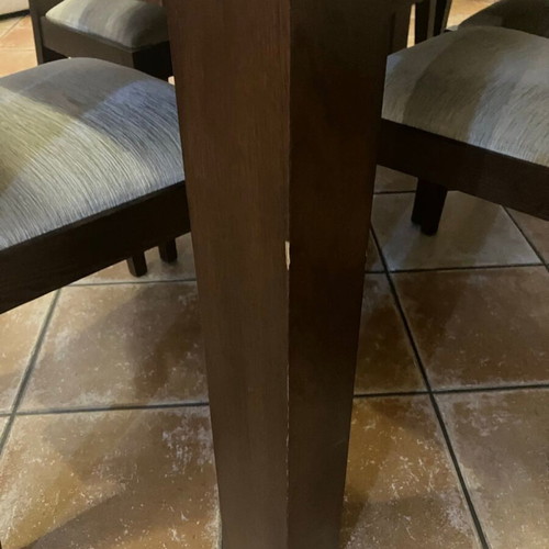 Oak dining set with 6 chairs, Vassilakis Home