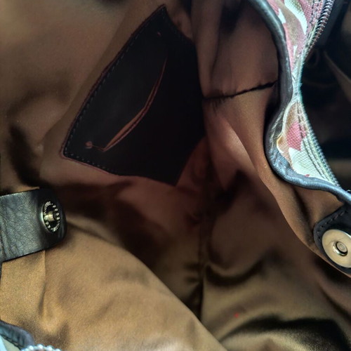 Coccinelle fabric shoulder bag like new, beige and brown