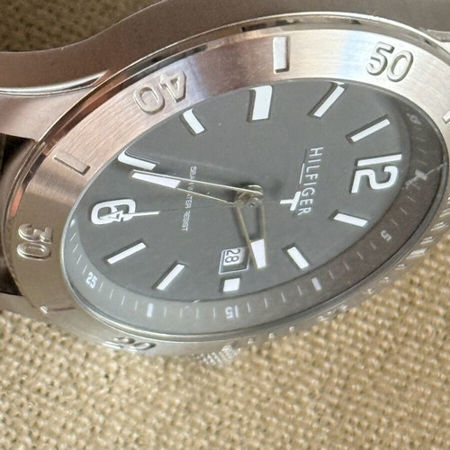 Tommy Hilfiger wristwatch with grey and silver case and bracelet