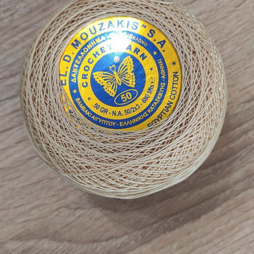 Crochet yarn No 30 - 40 - 50 new, 50g, beige, snow white, red