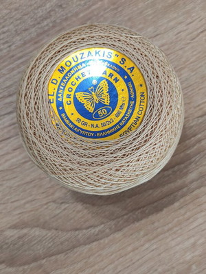 Crochet yarn No 30 - 40 - 50 new, 50g, beige, snow white, red