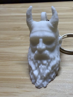 Viking Keychain 3D printed, white or black