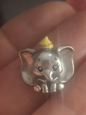 Pandora Dumbo elephant charm, yellow and silver