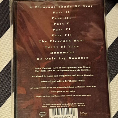 Fates Warning DVD Live at the Dynamo like new