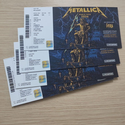 Metallica Hard Copy Athens 09.05.2026, 2 Pieces New