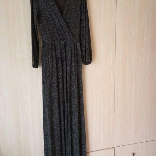 Winter evening dress Lynne Large dark gray with silver thread like new