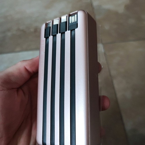 Powerbank 20000mAh new with built-in cables, pink gold and black