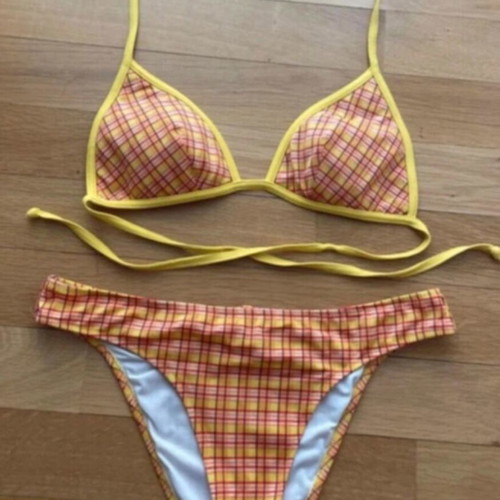 Calzedonia bikini set, yellow checkered, size M