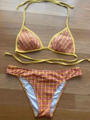 Calzedonia bikini set, yellow checkered, size M