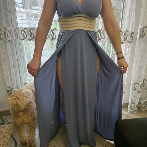 Be You women's dress like new, blue with gold transparency, size S