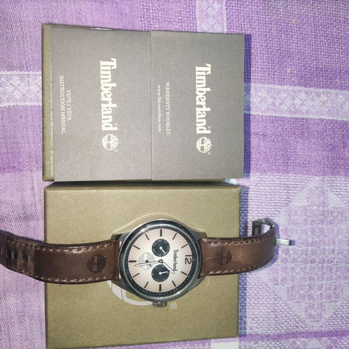 Timberland TBL15940JS men's watch used with brown leather strap