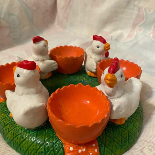 Ceramic Easter egg holder new with four slots