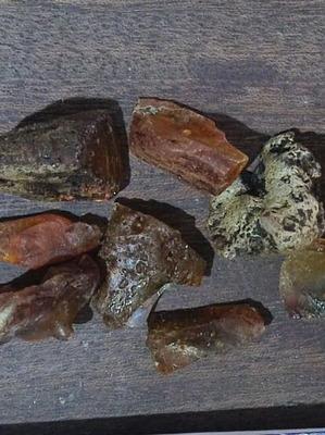 Low pressure amber unprocessed, 16 pieces, 40 grams