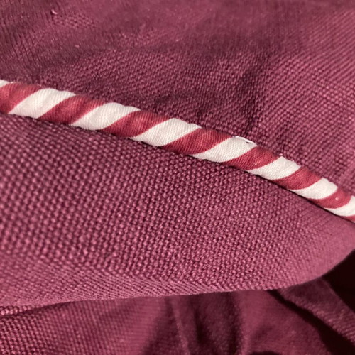 Vintage table cover like new, canvas wine-red