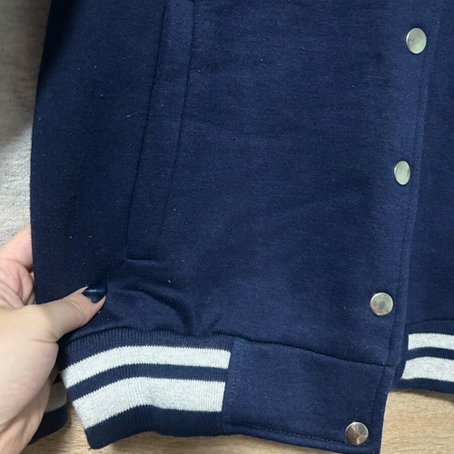 Pink Woman college jacket used, gray and blue, size L
