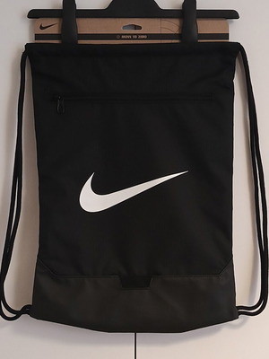 Nike αθλητική τσάντα καινούργια, μαύρη με λευκό logo, polyester