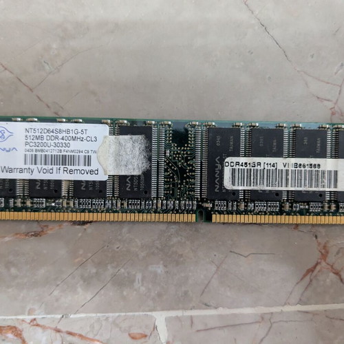 Nanya 512MB DDR1 PC3200 400MHz DIMM 184-pin memory used