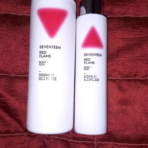 Seventeen Red Flame body lotion set with pearl and mist fragrance like new