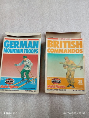 Airfix vintage άδεια κουτιά German Mountain Troops & British Commandos μεταχειρισμένα