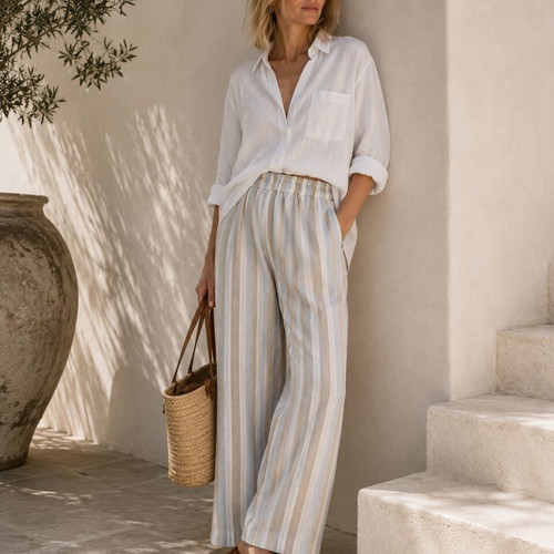 Marva Lababa striped summer pants, size L