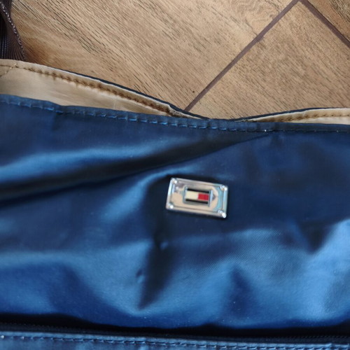 Tommy Hilfiger shoulder bag used, blue and brown
