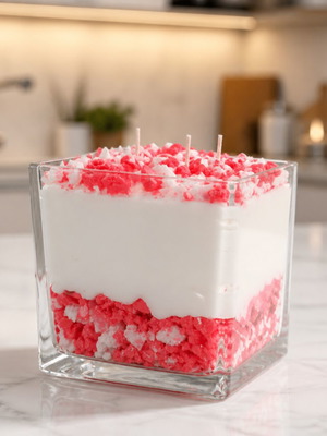 Soy wax candle in glass, aromatic, new