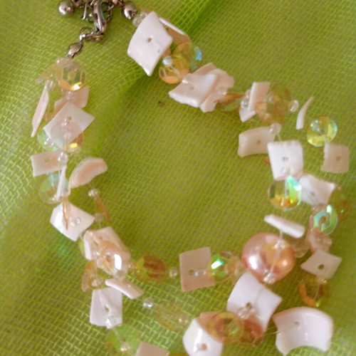 Two-part bracelet, grey and beige