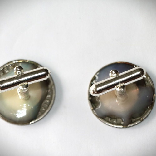 Cufflinks coin 1 drachma 1966 new, Kingdom of Greece
