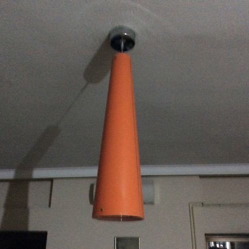 Ceiling lights used, set of 2, glass, orange light