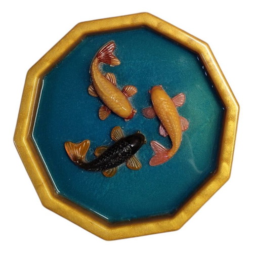 Fish in pool new, creation from liquid glass