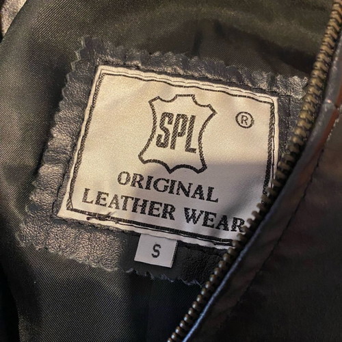 Leather jacket used, black, size S, 90s style