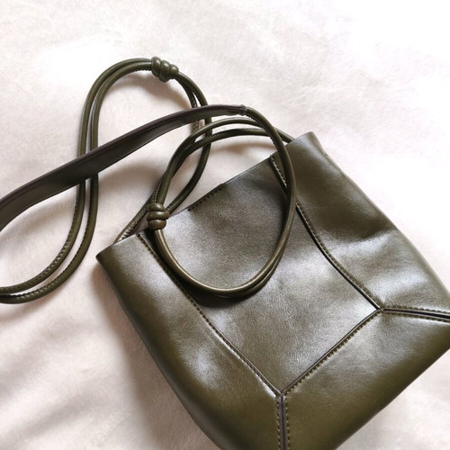 Mango Staford leather shoulder bag khaki new